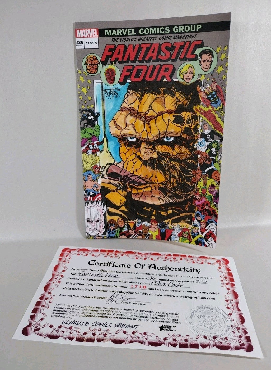 Fantastic Four #36 (2021) Marvel Comic Store Variant W Original Thing DCastr Art