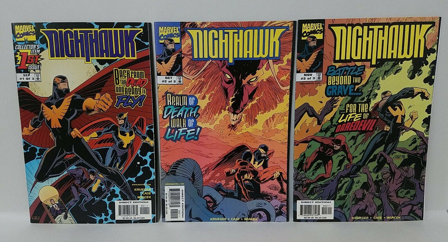 Nighthawk (1998) Complete Comic Set #1 2 3 Daredevil Richard Case Jim Krueger 