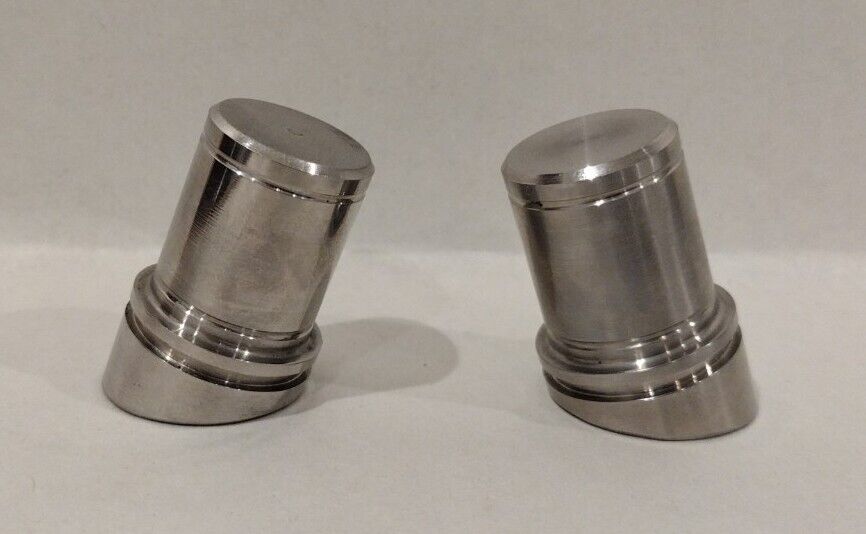 Lot Of 2 Custom Men's Ring Holder Displays Solid Brushed Steel