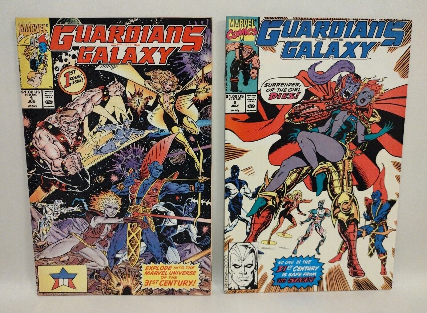 Guardians Of The Galaxy (1990) Marvel Comic Lot Set #1 2 Jim Valentino VF-NM