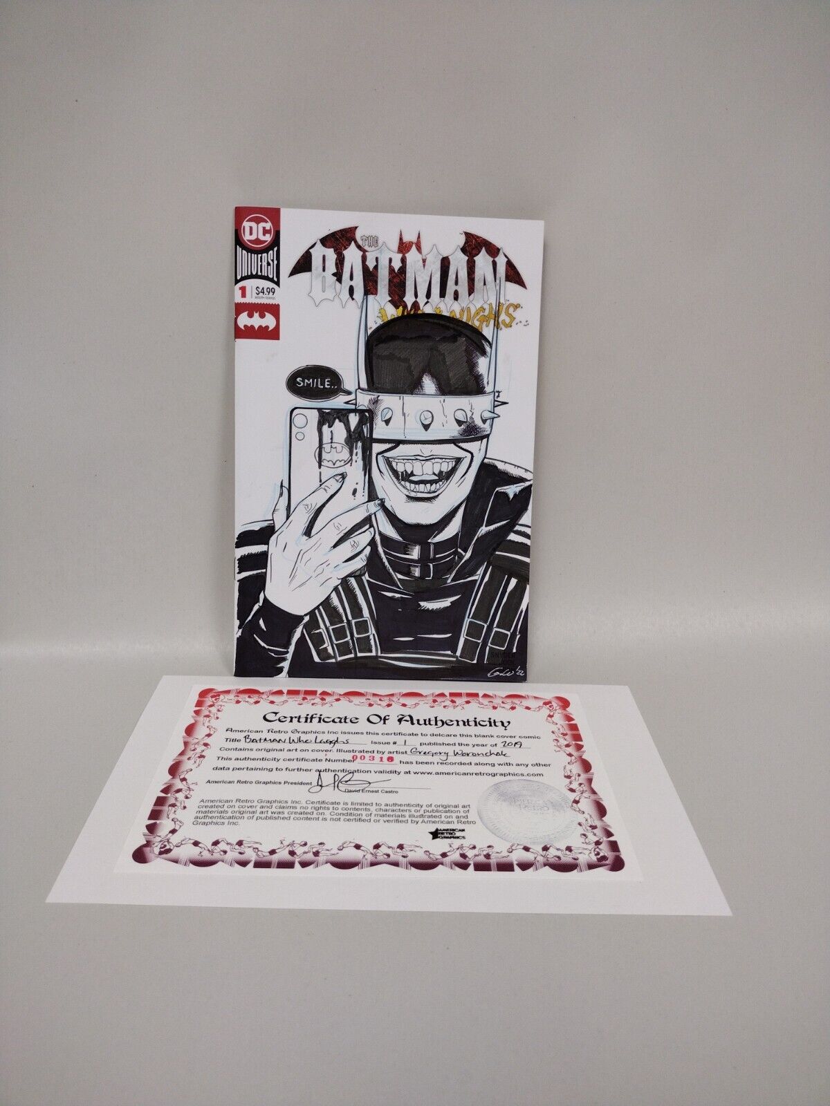 BATMAN WHO LAUGHS #1 (2019) DC Comic Blank Cover Var w Original Woronchak Art 