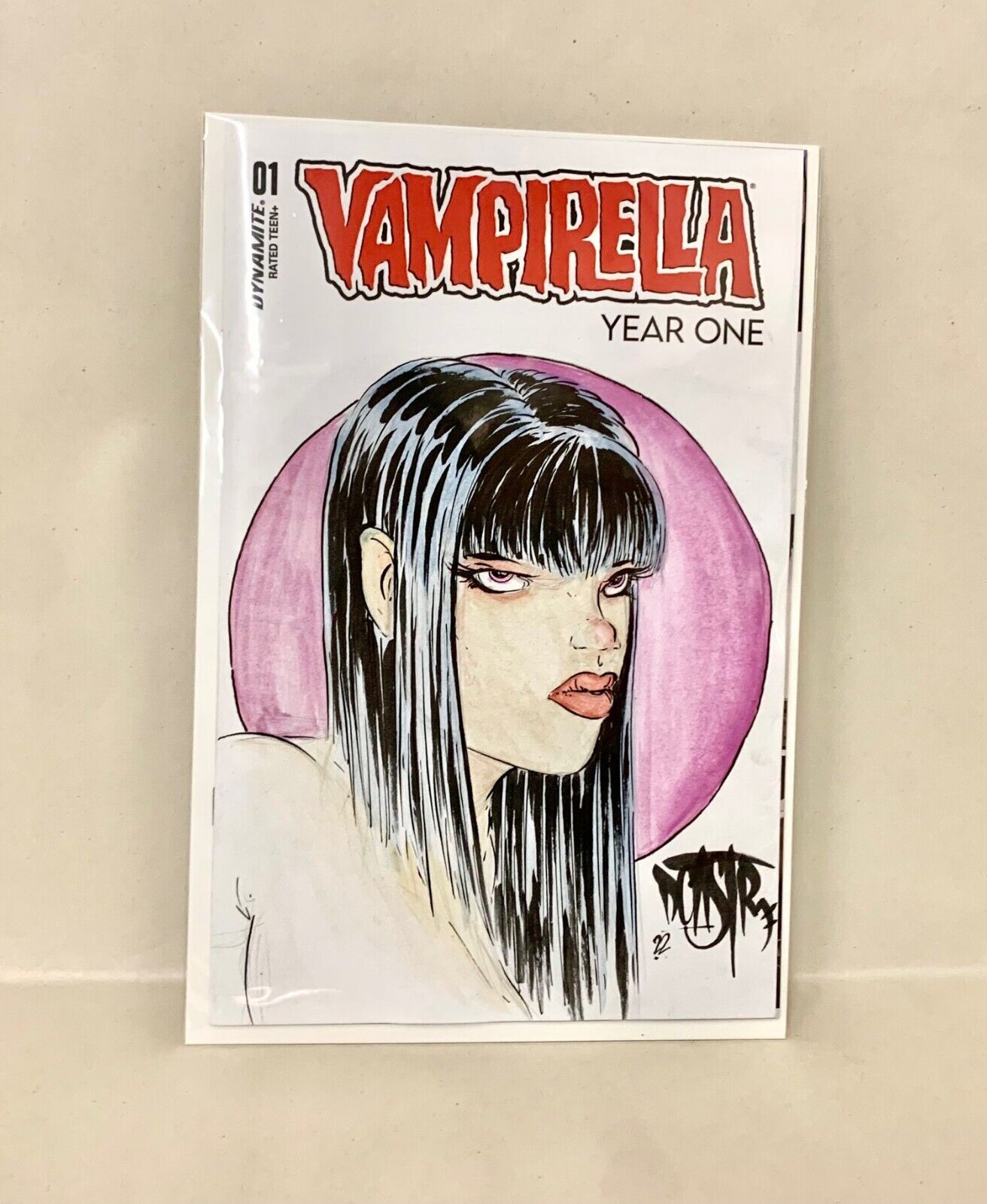 Vampirella Year One #1 (2022) Blank Cover Variant Comic W Original 1/1 Art