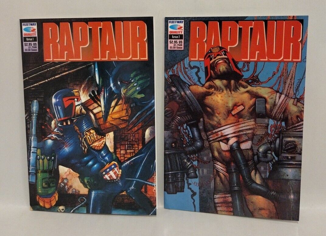 Judge Dredd Raptaur #1 2 Complete Quality Fleetway Comic Lot Set