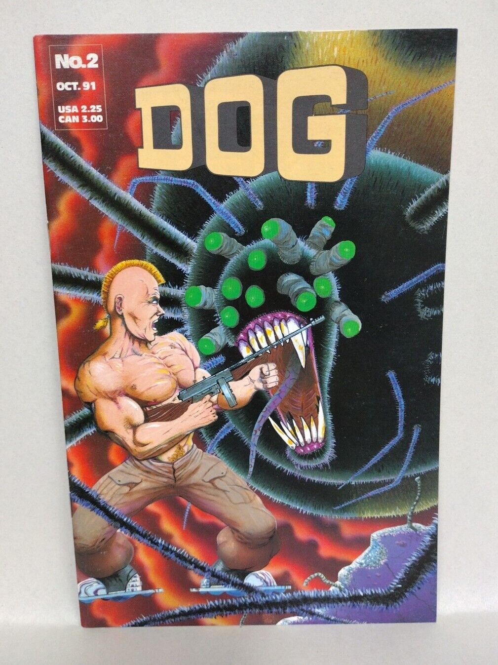 Dog #2 (1991) Rebel Studios Comic Signed Joe Vigil Outlaw VF-NM