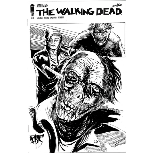 WALKING DEAD #192 Blank Sketch Cover Comic 2019 w Original Dirt Art Dave Castr