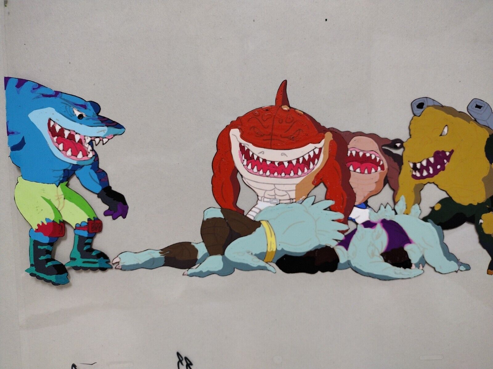 Street Sharks (1996) Original Animation Production Cel EP 38 W Underdrawing 