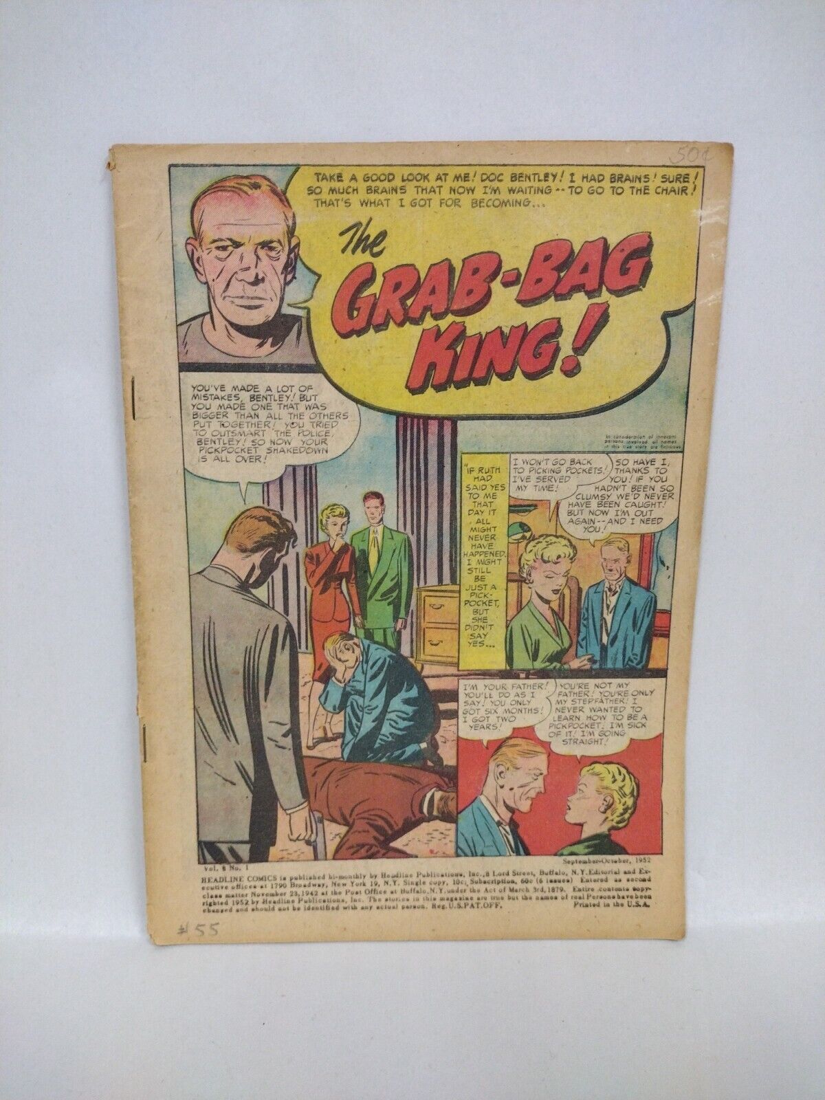 Coveress Golden Age Crime Comic Detective Headline Justice Traps The Guilty 