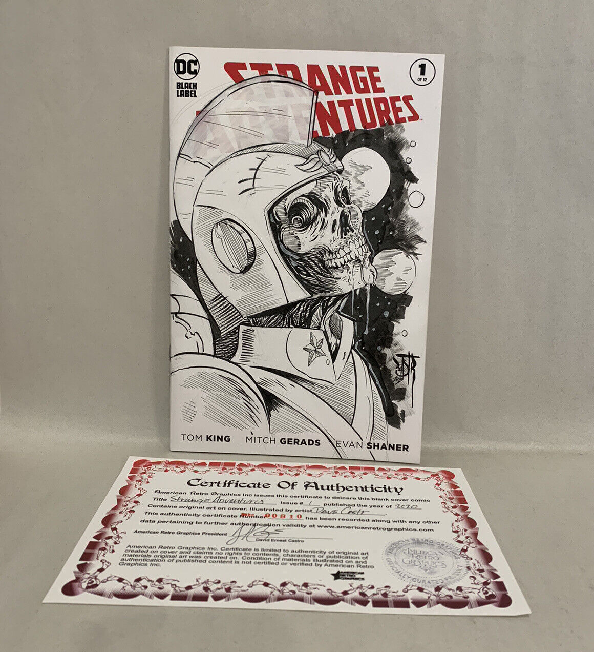 STRANGE ADVENTURES #1 Blank Variant Cover Comic 2020 W Original Art Dave Castr