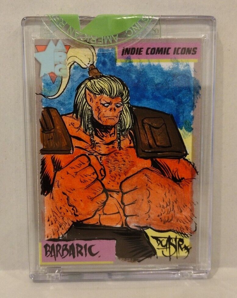 Indie Comic Icons (2023) ARG Sketch Card w Original Barbaric Art Larsenverse