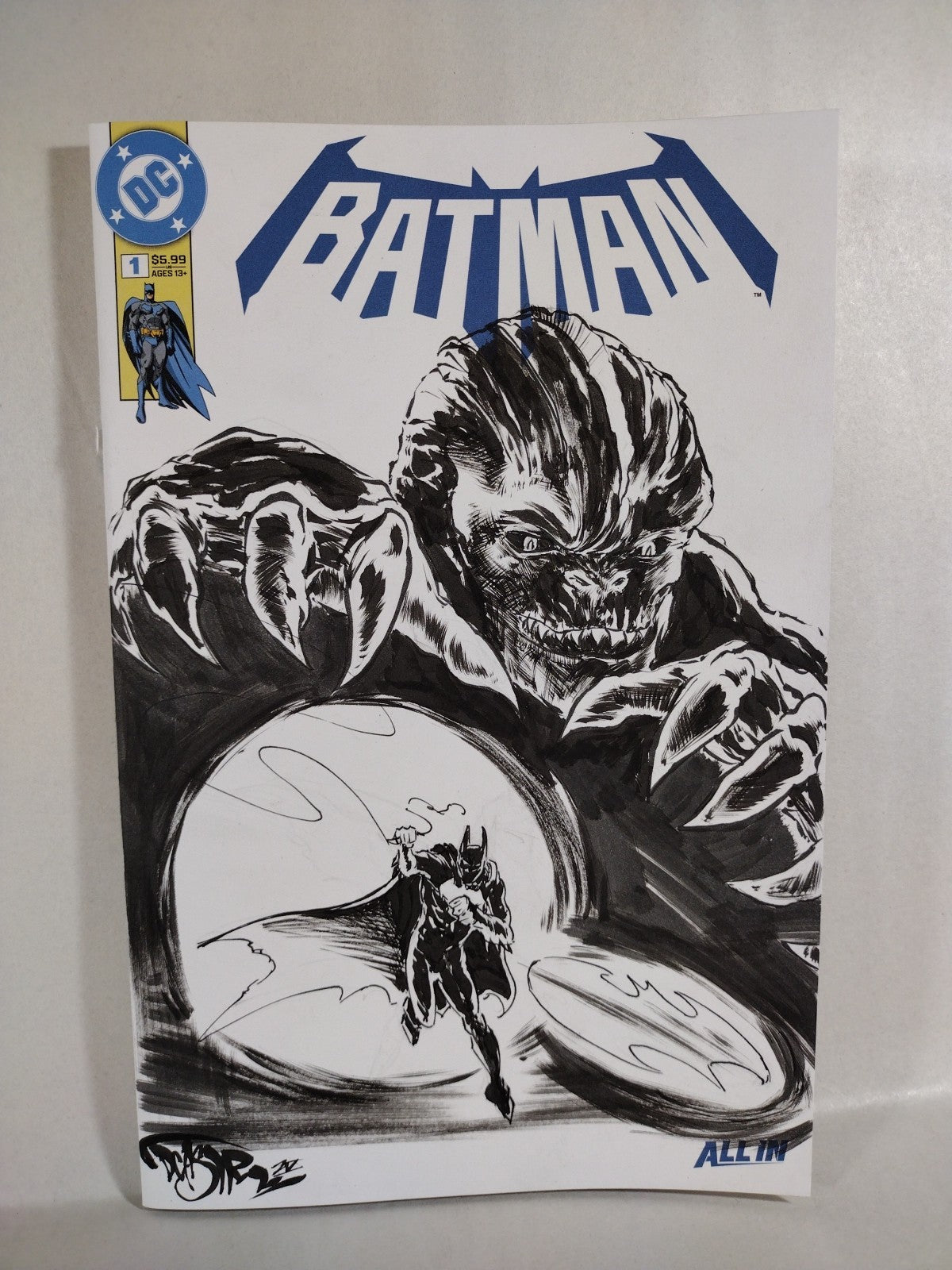 Batman #1 (2025) DC Sketch Cover Variant Comic W Original Dave Castr Art