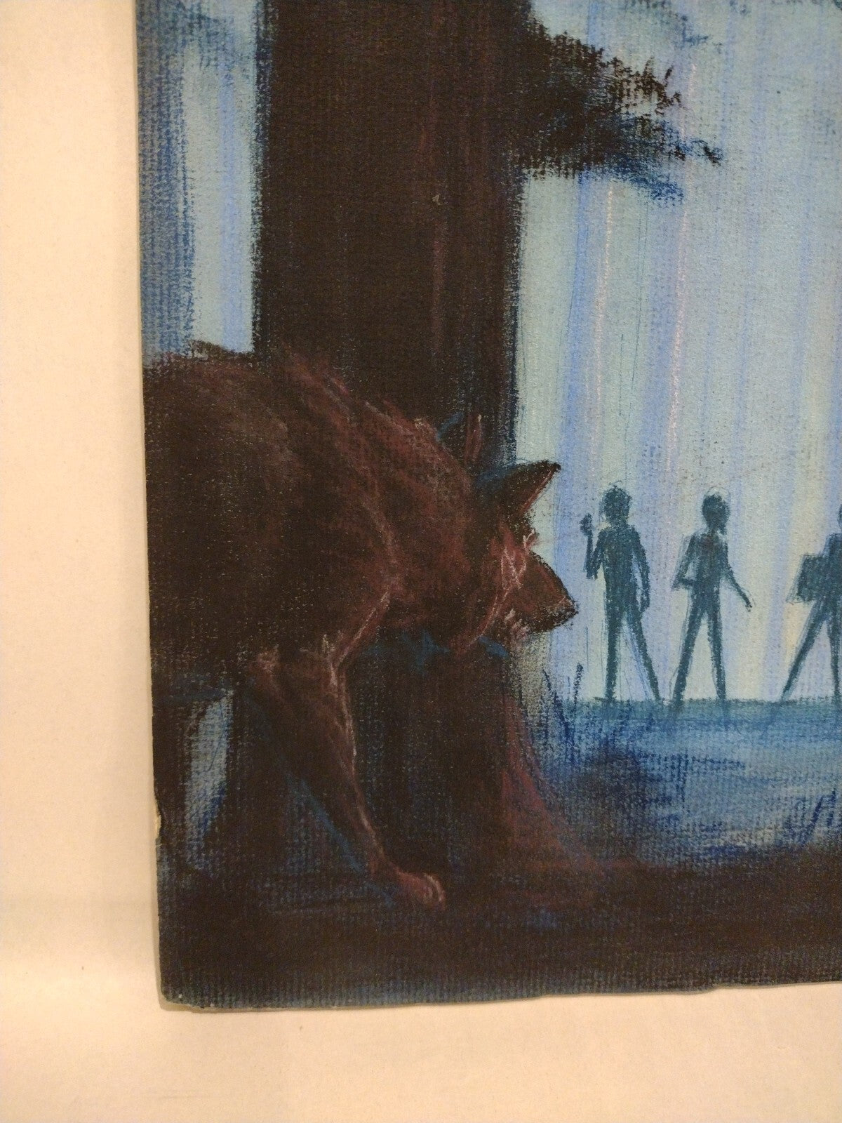 Original Doug Lefler (1984) Fantasy Oil Pastel Illustration Set Wolves Dragon 