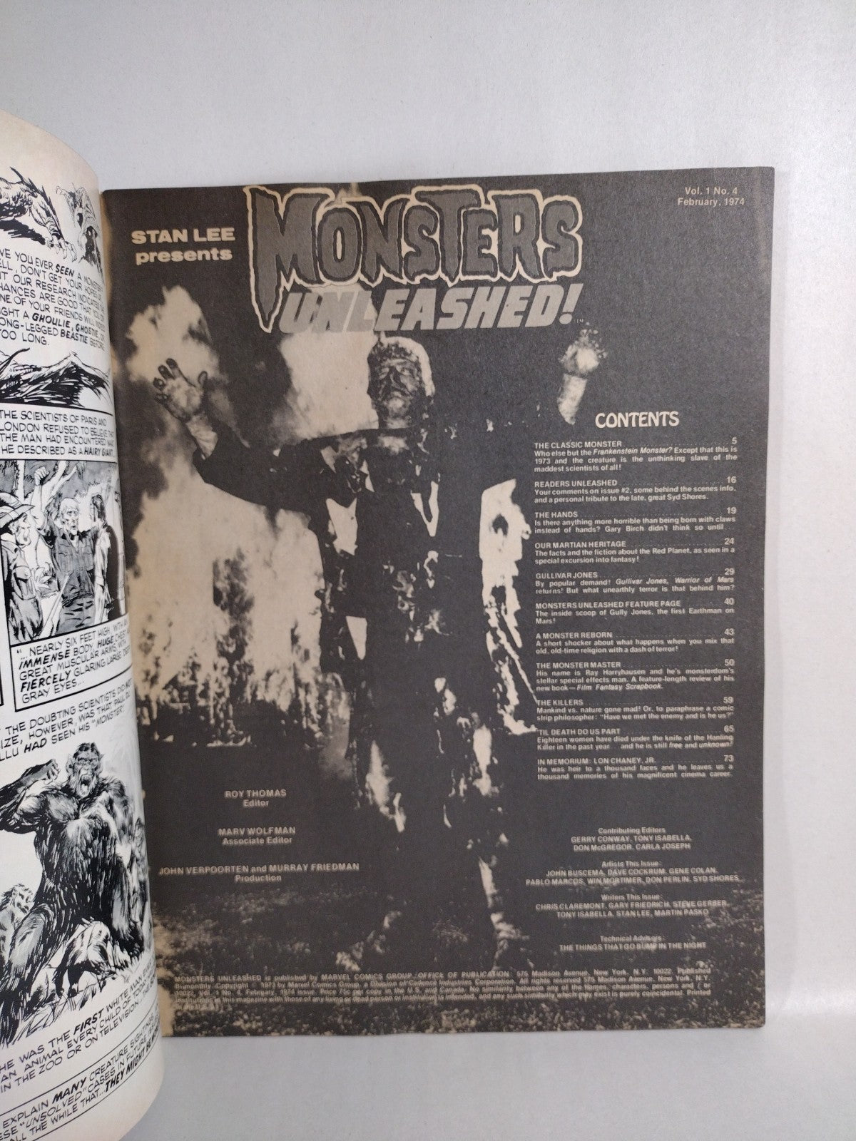 Monsters Unleashed Magazine #4 (Marvel/Curtis, Feb 1974) Fine+