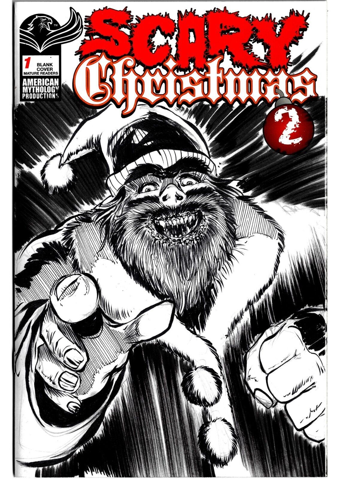 Scary Christmas 2 #1 (2021) AMP Sketch Variant Comic W Original Dave Castr Art