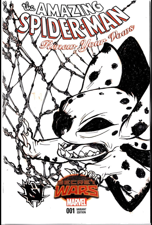 Amazing Spider-Man Renew You Vows 1 Marvel Sketch Cover Comic W Original JAG Art