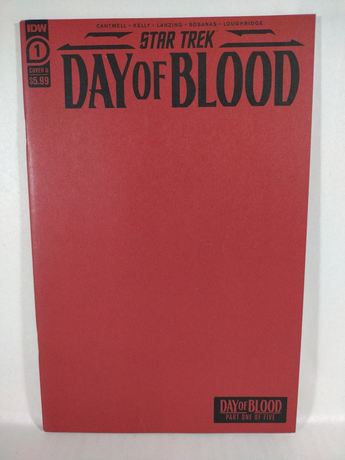 Star Trek Day Of Blood #1 (2023) IDW Cover D Red Blank Sketch Cover NM