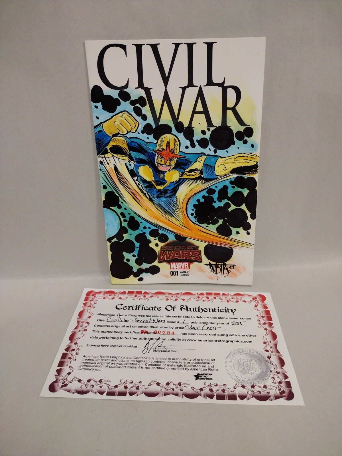 Secret Wars: Civil War #1 (2015) Blank Cover Variant W Original DCastr Nova Art