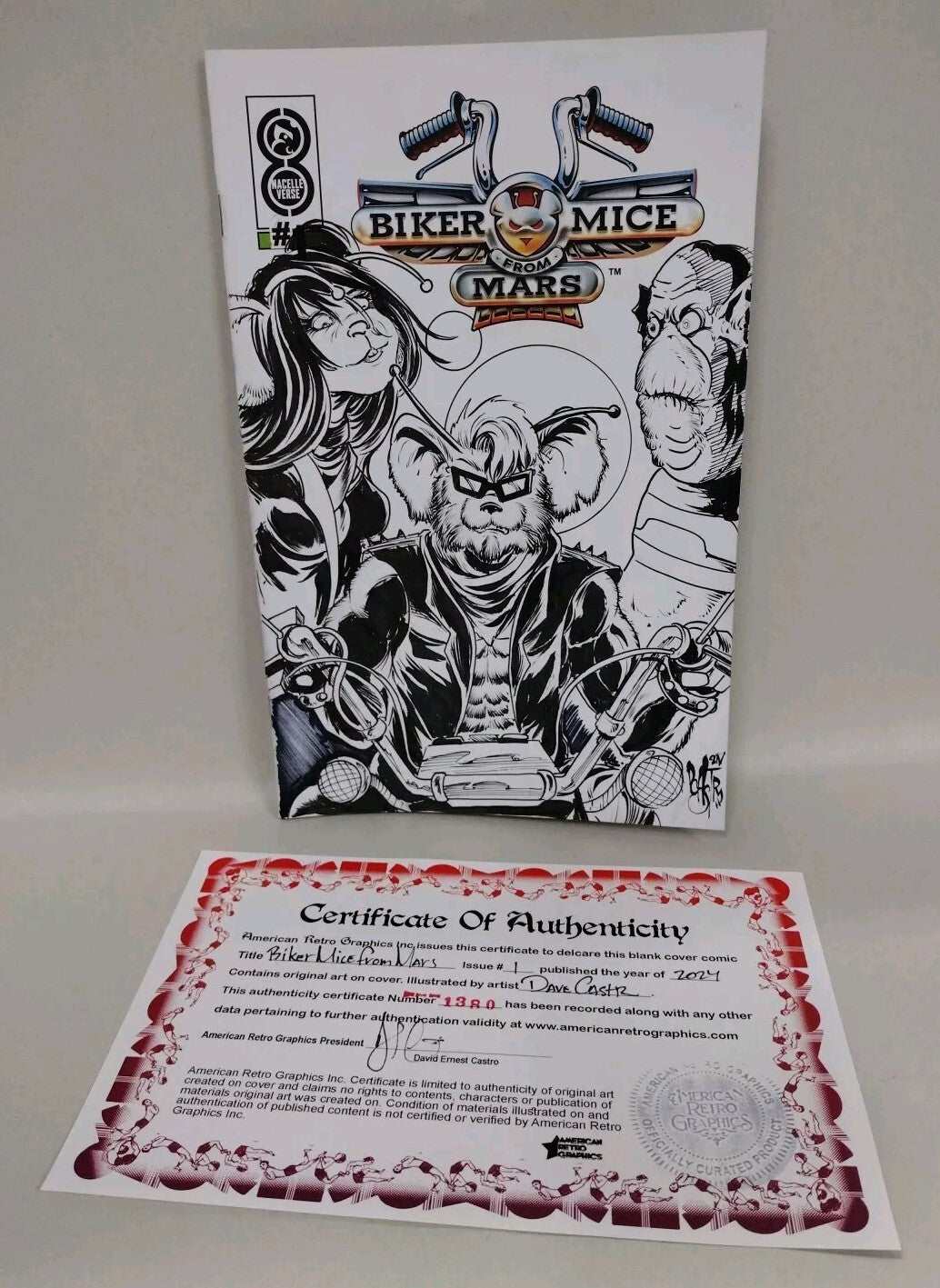 Biker Mice From Mars #1 (2024) Sketch Cover Variant Comic W Original DCastr Art 