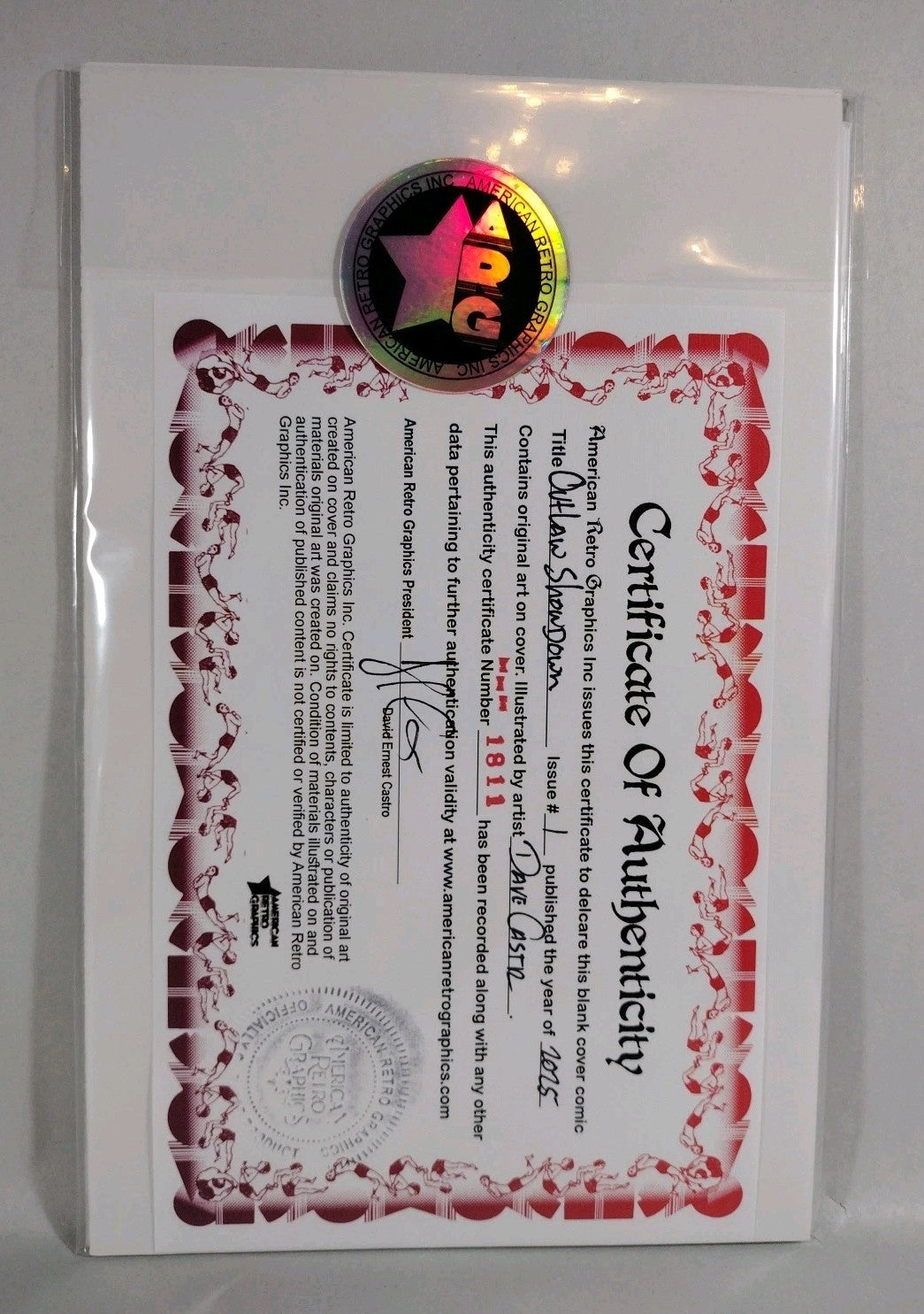 Outlaw Showdown #1 (2025) EC Comic Sketch Variant Cvr W Original Dave Castr Art