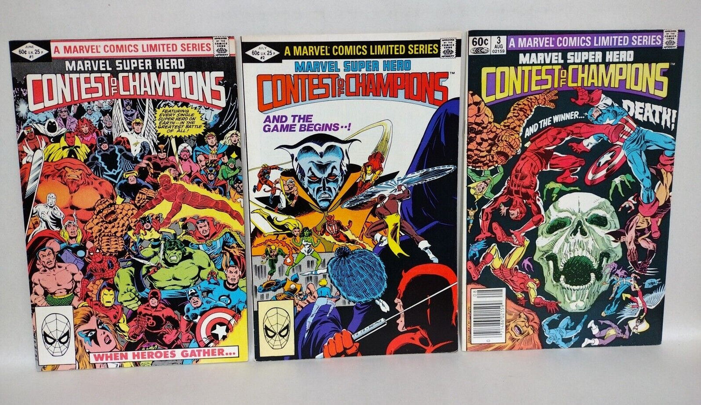 Contest Of Champions #1 2 3 (1982) Marvel Super Hero Comic Complete Lot Set