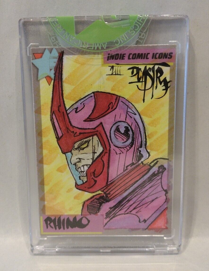 Indie Comic Icons Sketch Card w Original Rhino Beasties Art DCastr (2023) ARG