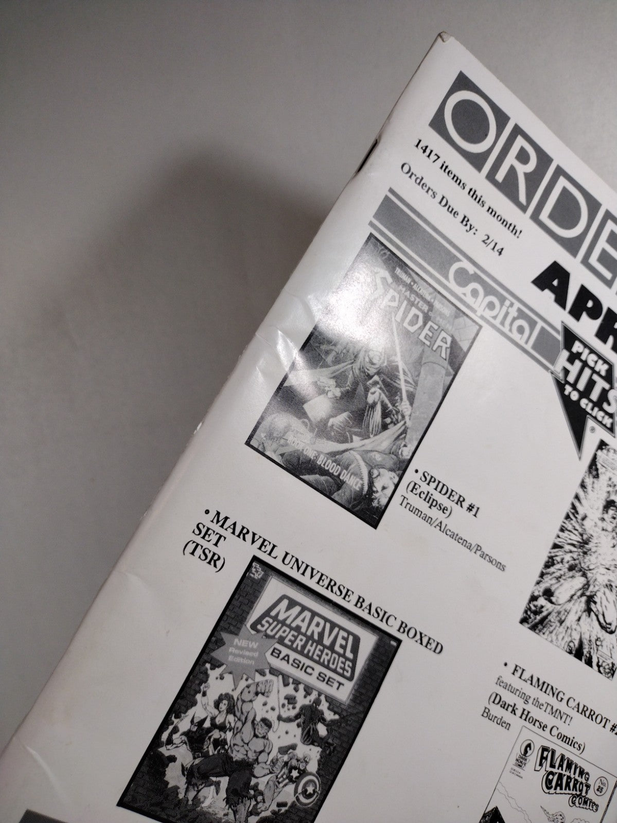 Capital City (1991) Order Pak April Comic Book Catalog Preview Sleep Walker Omac
