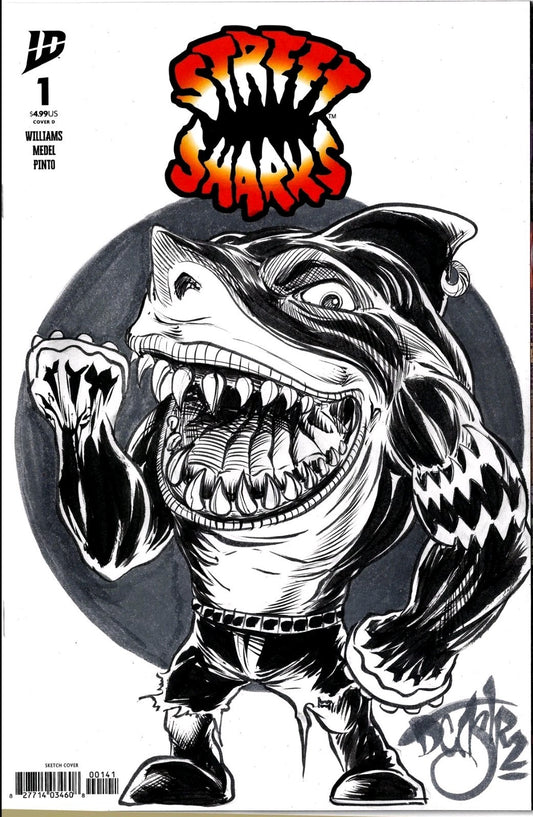 Street Sharks 1 IDW 2025 Comic Sketch Cover Var W Original DCastr Ripster Art