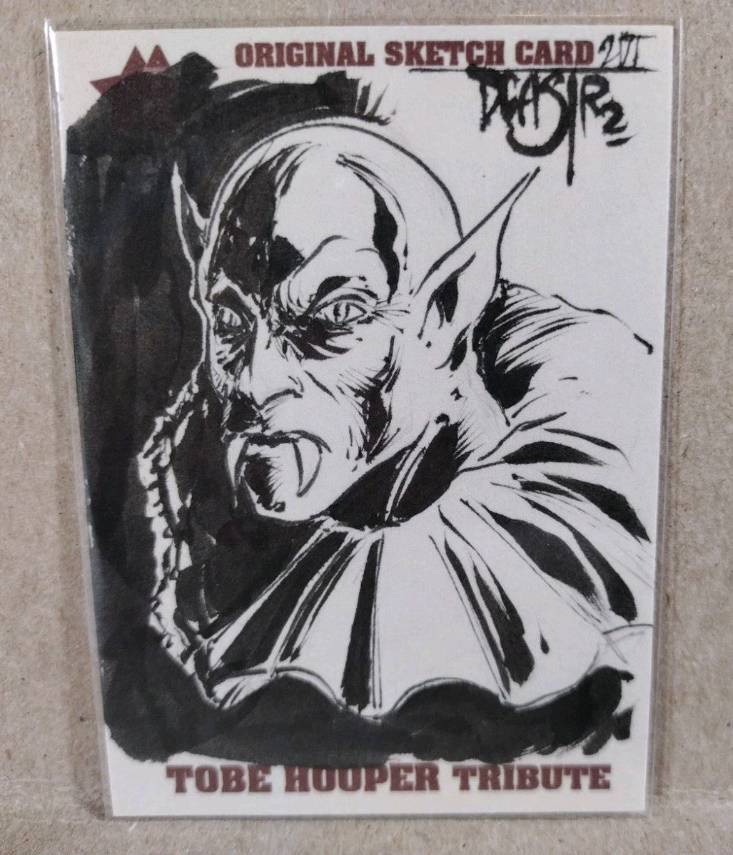 Tobe Hooper Tribute Sketch Card 2022 ARG W Original Dave Castr Funhouse Art