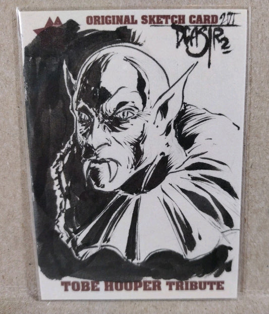 Tobe Hooper Tribute Sketch Card 2022 ARG W Original Dave Castr Funhouse Art