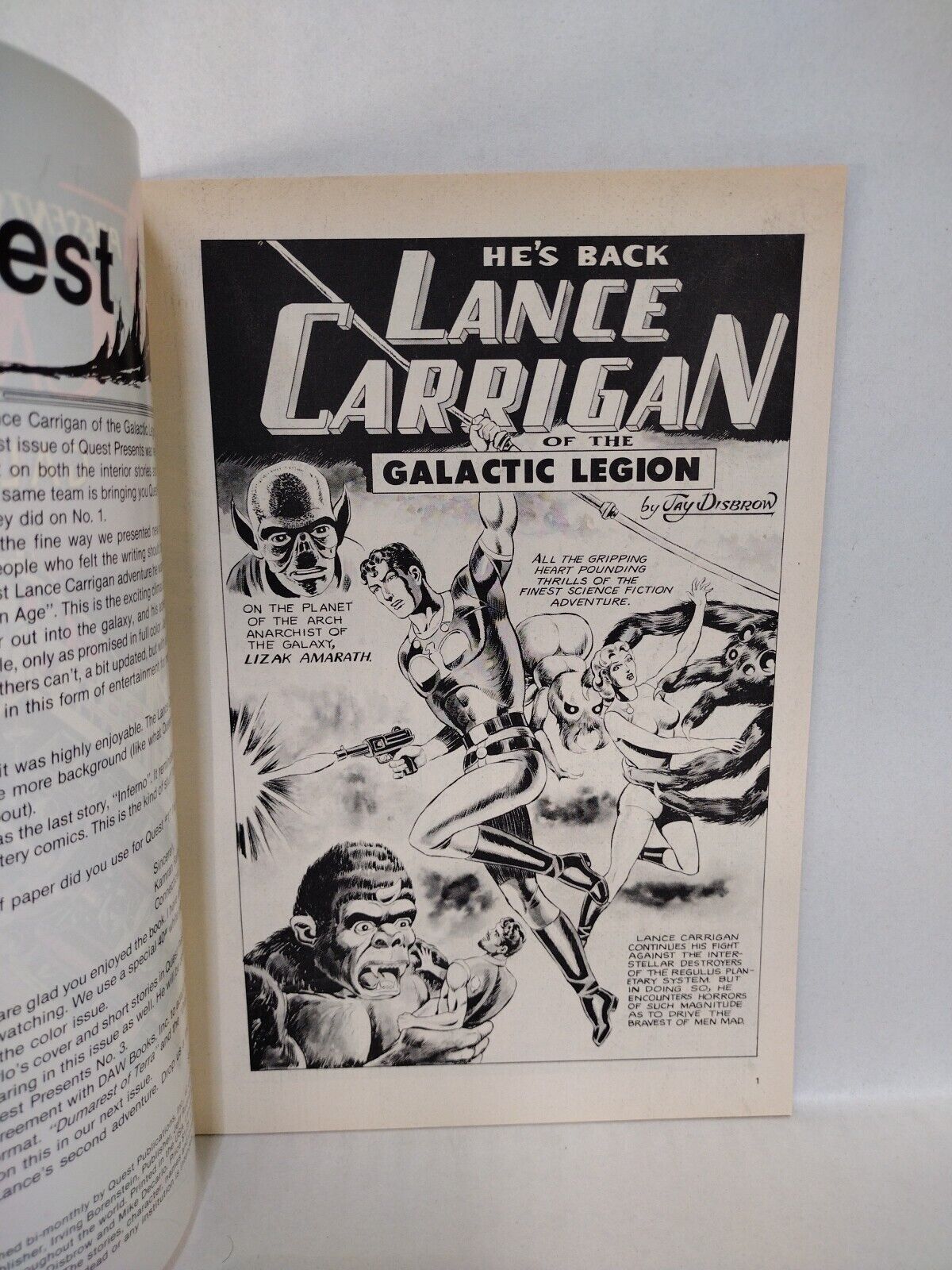 Quest Presents Lance Carrigan Of The Galactic Legion (1983) 1 2 Jay Disbrow VFNM