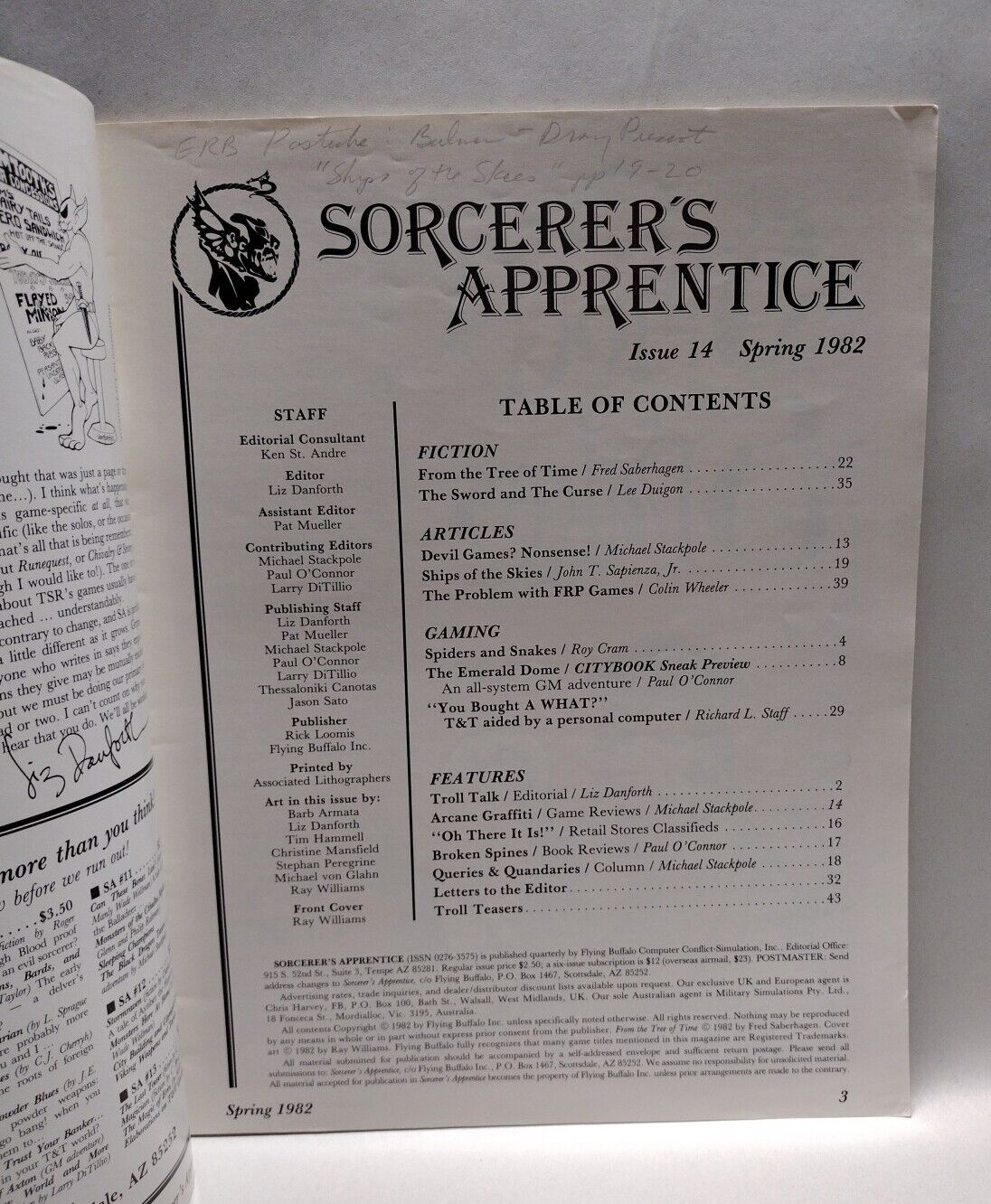 Sorcerer's Apprentice Magazine #14 (1982) Flying Buffalo RPG