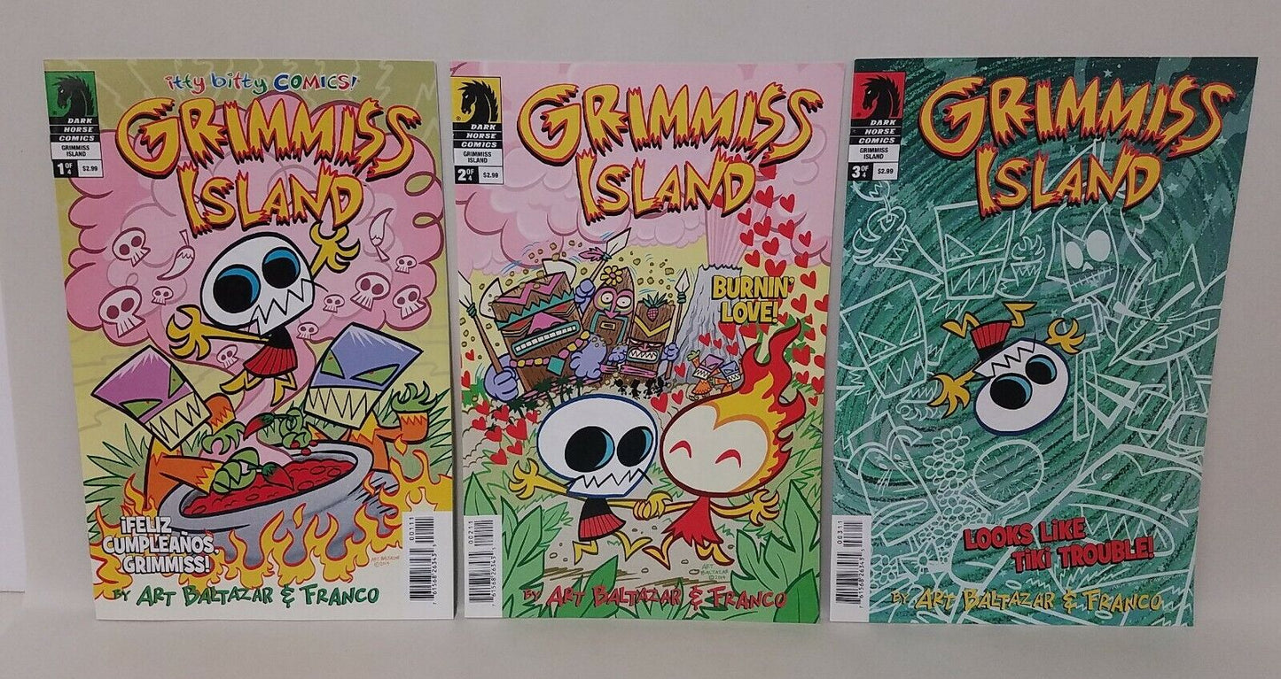 Grimmiss Island (2014) Dark Horse Itty Bitty Comic Set #1 2 3 Tiki Monster