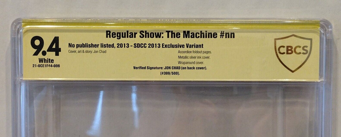 Regular Show The Machine (2013) Jon Chad Comic Ashcan Signed #'ed 399 CBCS 9.4