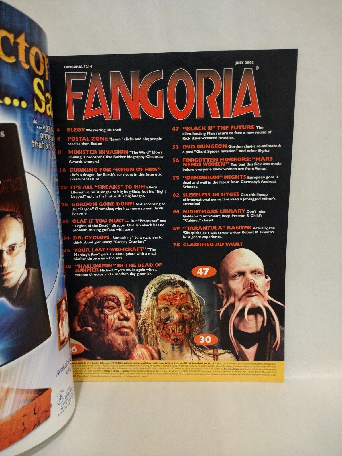 FANGORIA Magazine #214 (2002) MIB II Halloween Resurrection Eight Legged Freaks