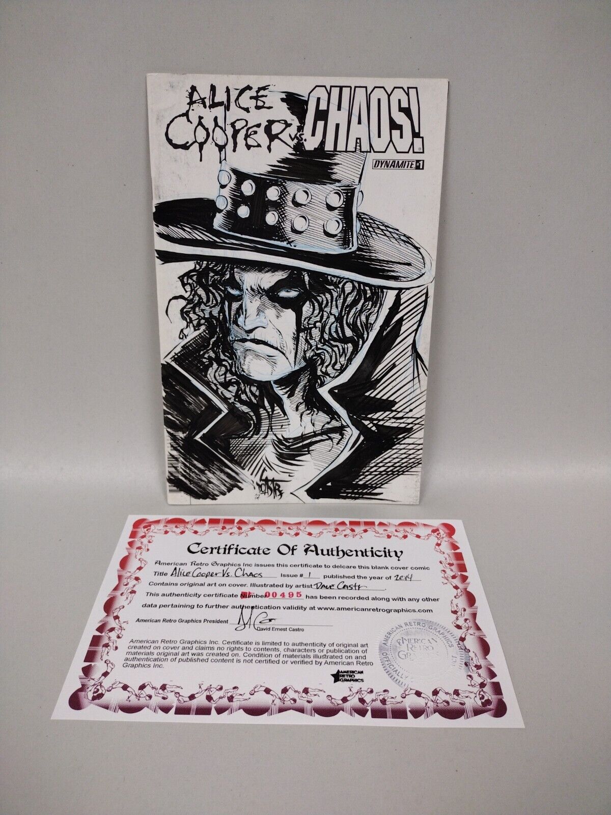 ALICE COOPER VS CHAOS! #1 Blank Cover Variant w Original Art Dcastr