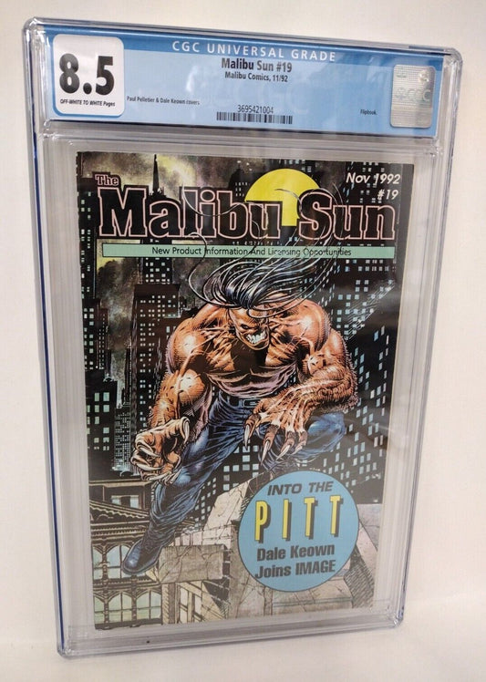 Malibu Sun #19 (1992) 1st Pitt Comic Preview CGC 8.5 Dale Keown Cover Art 