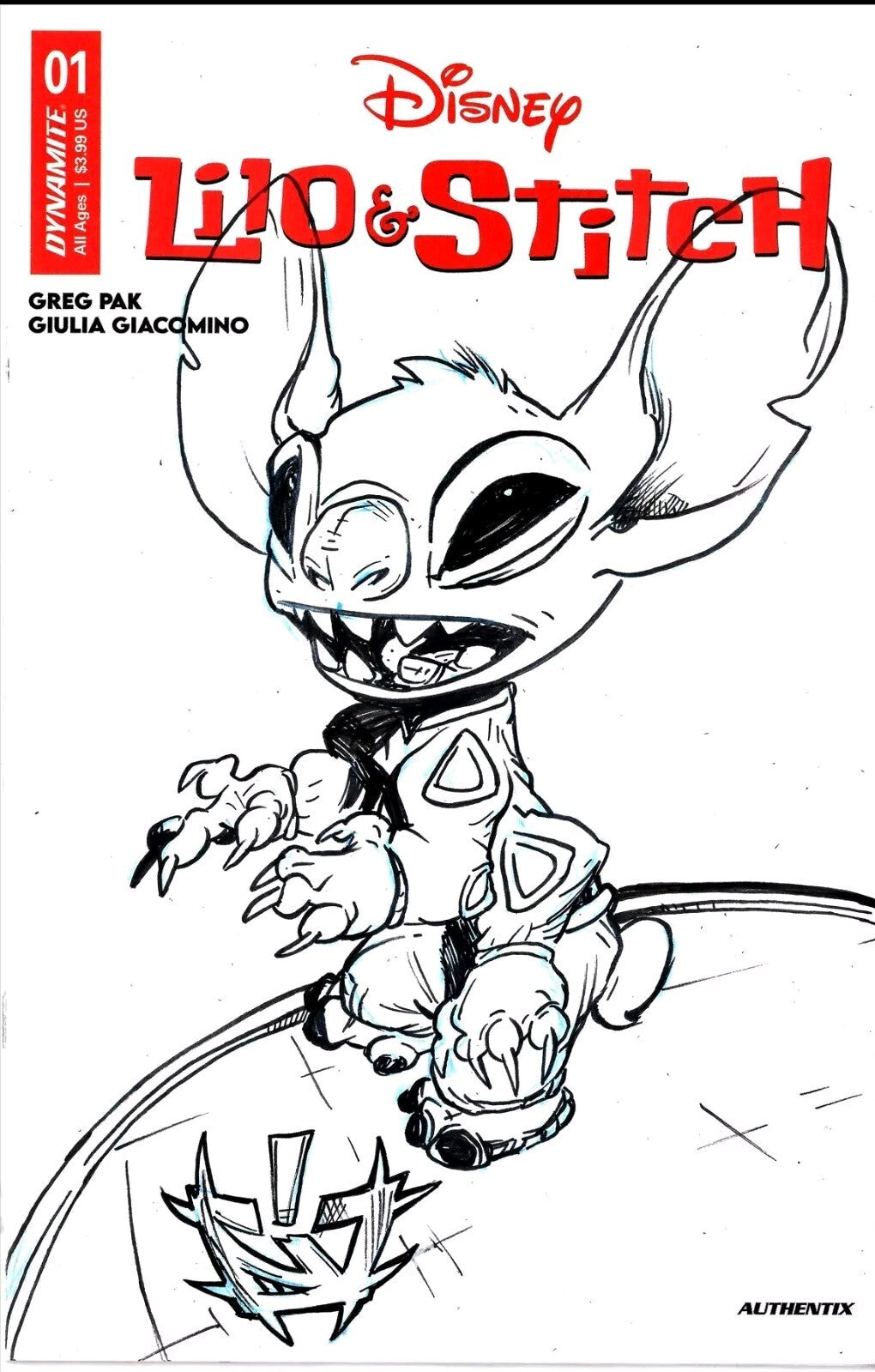 Lilo & Stitch #1 (2024) Disney Dynamite Sketch Variant Cover W Original Art 