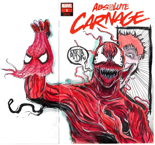 ABSOLUTE CARNAGE #1 Blank Sketch Variant Cover Comic W Original Dcastr Art