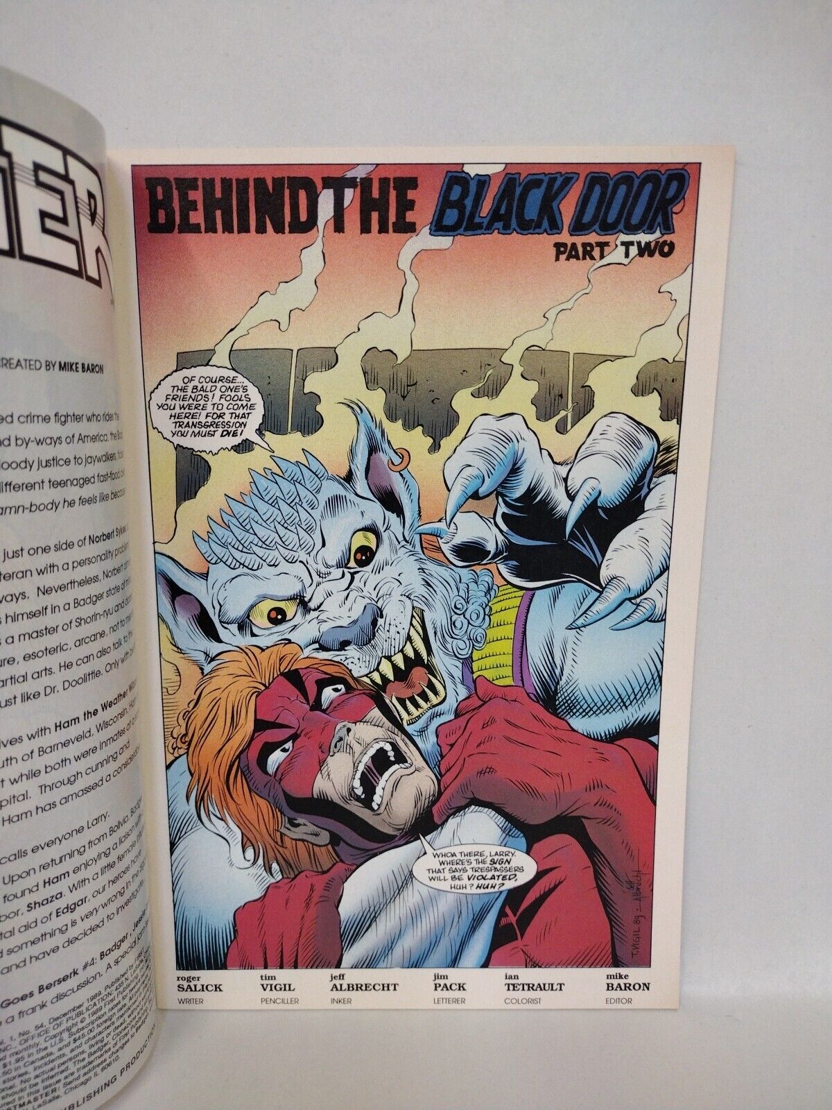 Badger #53 54 (1989) First Comic Set "Behind The Black Door" Pt 1 2 Tim Vigil