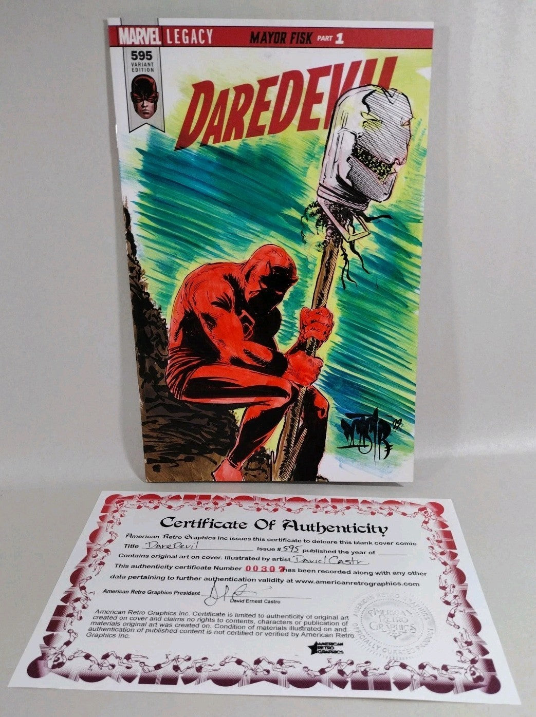 Daredevil 595 (2018) Marvel Sketch Cover Variant Comic w Original Dave Castr Art