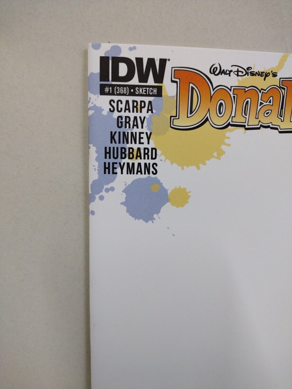Donald Duck #1 (2015) IDW Disney Comic Blank Sketch Variant Cover VF-NM