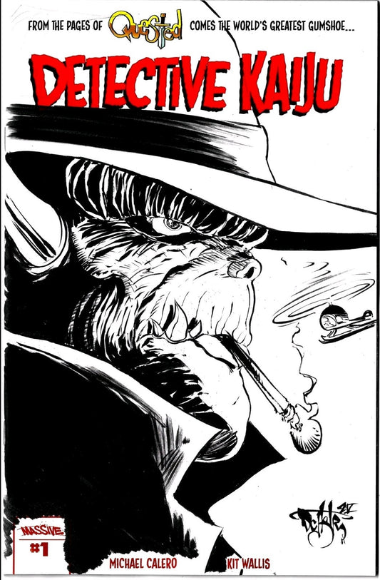 Detective Kaiju #1 (2025) Massive Comic Sketch Cover Variant W Original Art NM