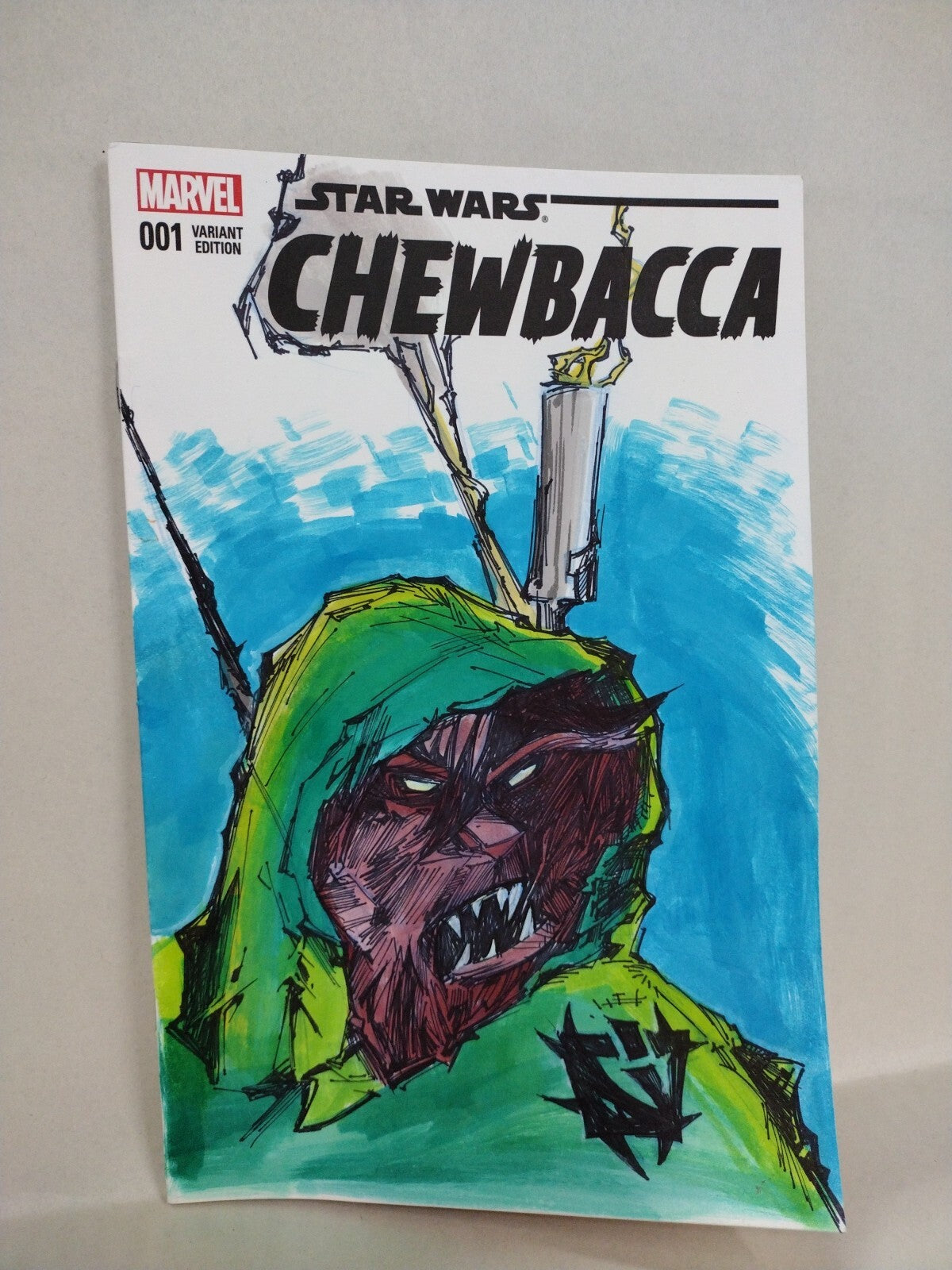 Star Wars Chewbacca #1 (2015) Marvel Sketch Var Cover Comic W Original JAG Art
