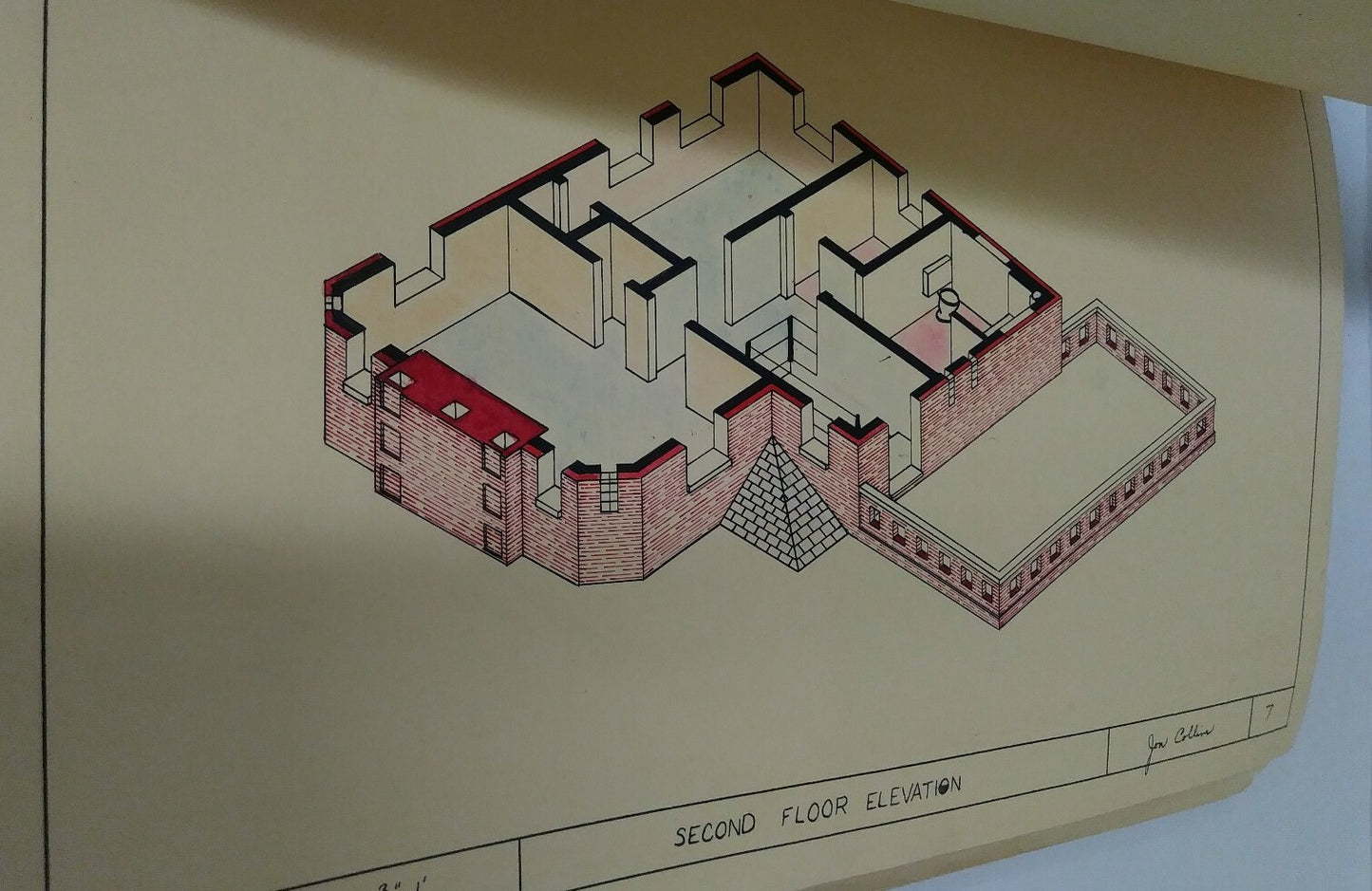 1951 Architectural Drawings Of Jon Collins Later to Become Aeronautical Engineer
