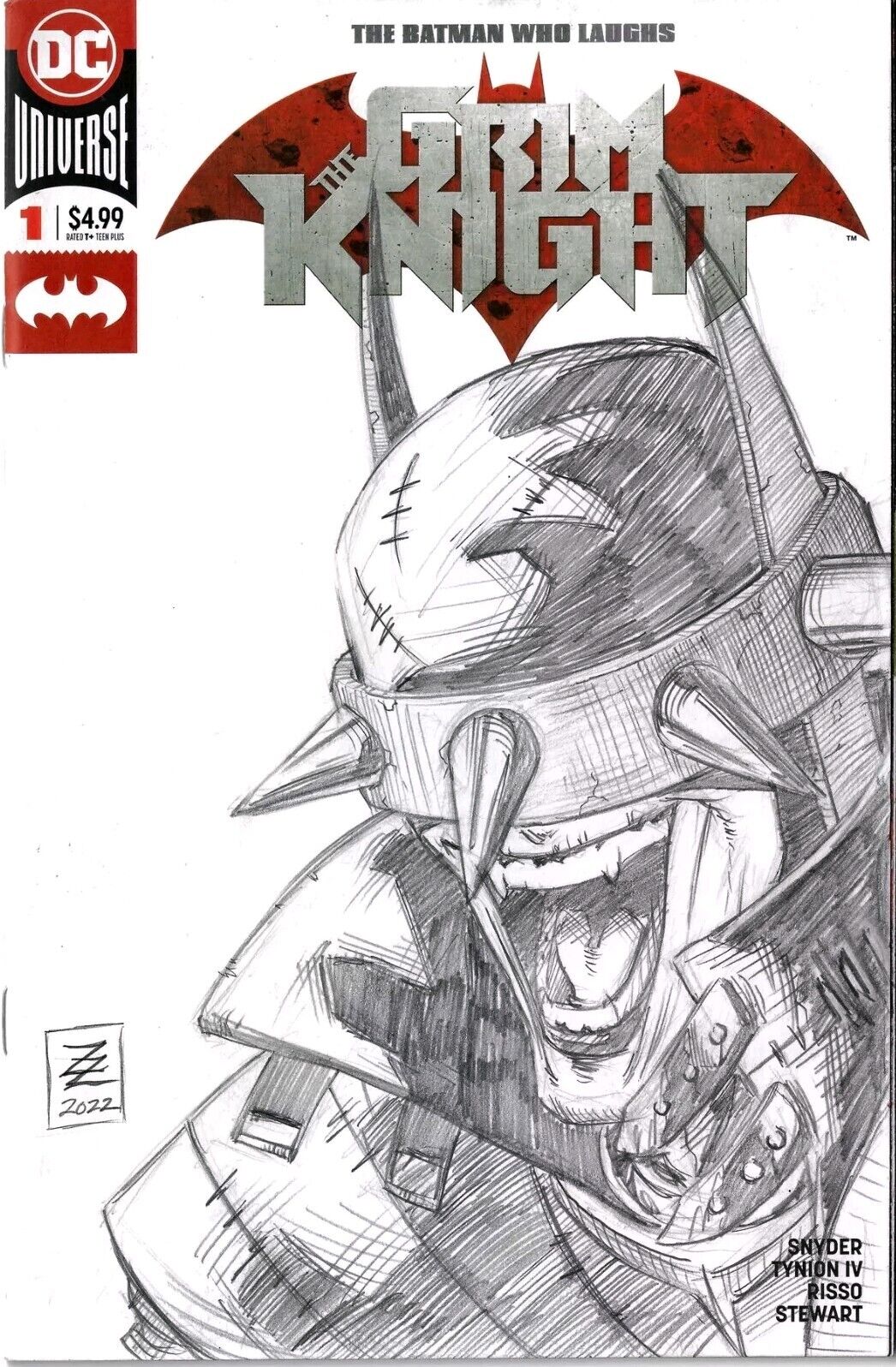 BATMAN WHO LAUGHS Grim Knight 1 (2019) Blank Cover Comic w Original Zellers Art 