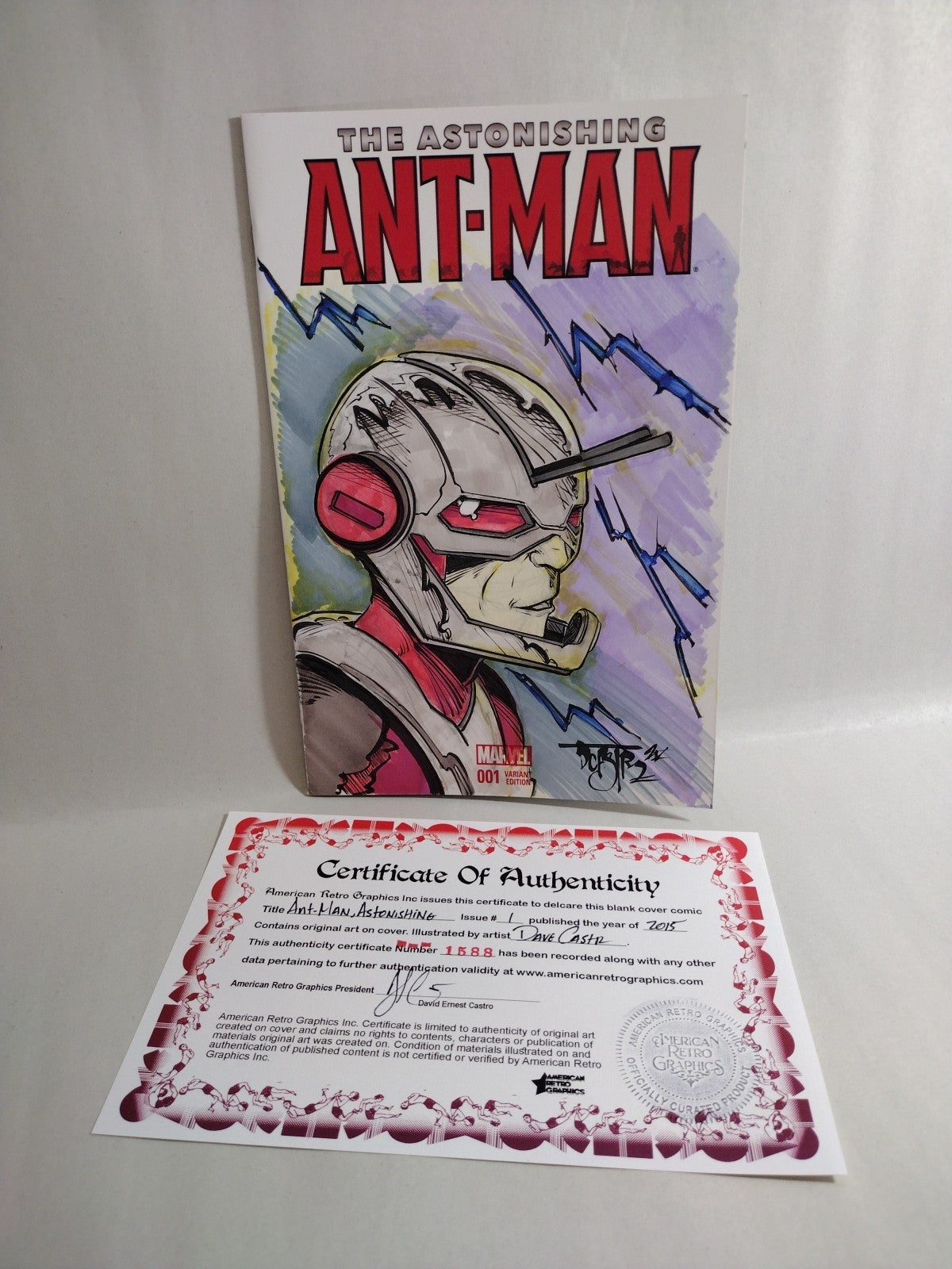 Astonishing Ant-Man #1 (2015) Marvel Sketch Cover Comic W Original DCastr Art