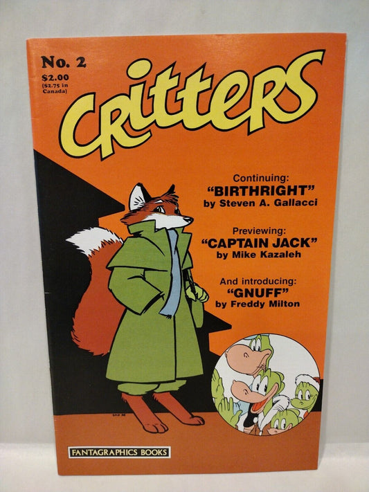 Critters #2 (1986) Fantagraphics Comic 1st Captain Jack Appearance Mike Kazaleh