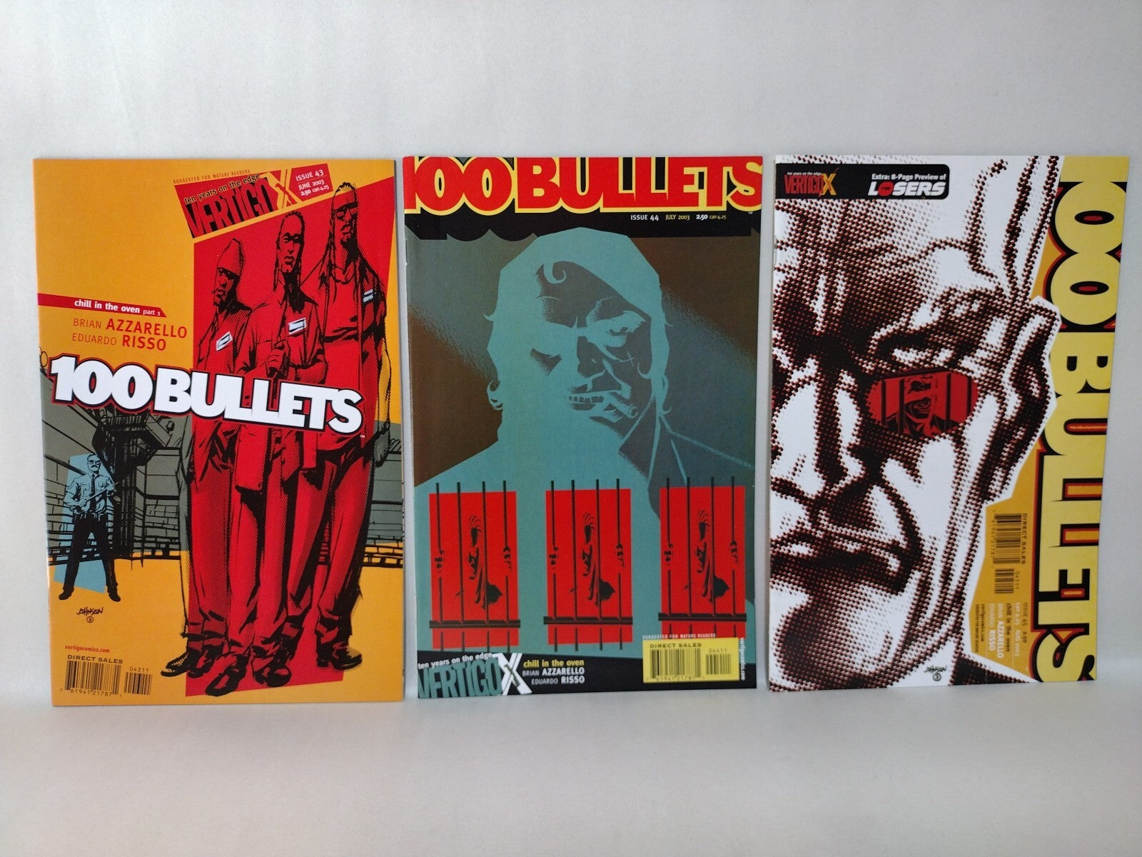 100 Bullets (2003) Vertigo Comic 17 Lot Set #43-59 Brian Azzarello Risso NM