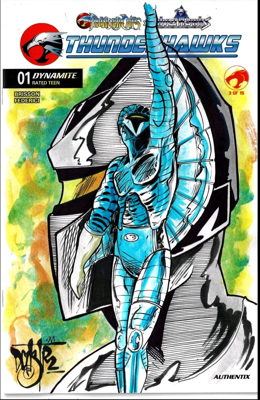 Thundercats Silverhawks 1 Dynamite 2026 Sketch Cover Comic W Original DCastr Art