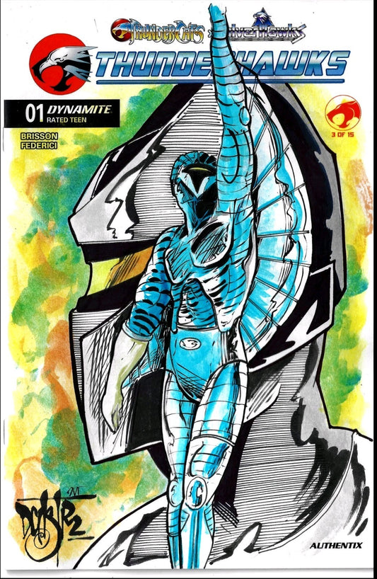 Thundercats Silverhawks 1 Dynamite 2026 Sketch Cover Comic W Original DCastr Art