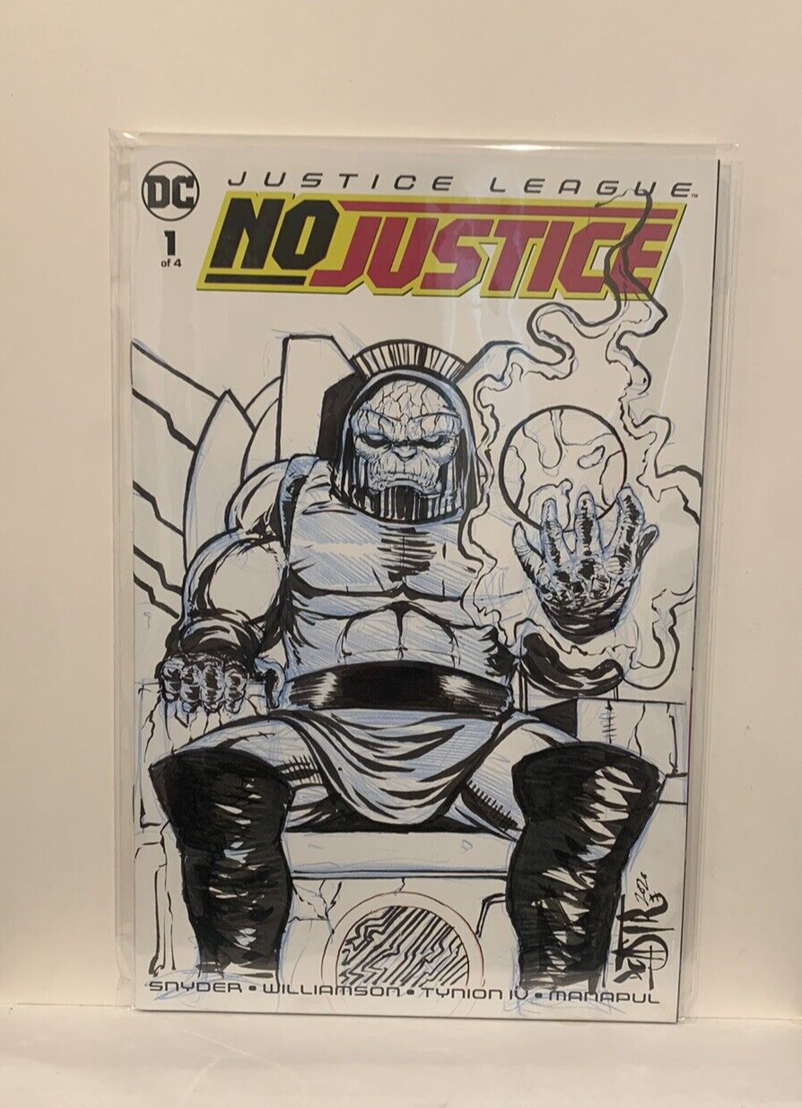 JUSTICE LEAGUE NO JUSTICE #1 Blank Variant Cover Comic W Original Art Dave Castr